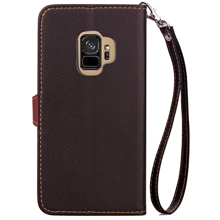 Leaf Shape Magnetic Flap Leather Wallet Case for Samsung Galaxy S9 SM-G960 - Black