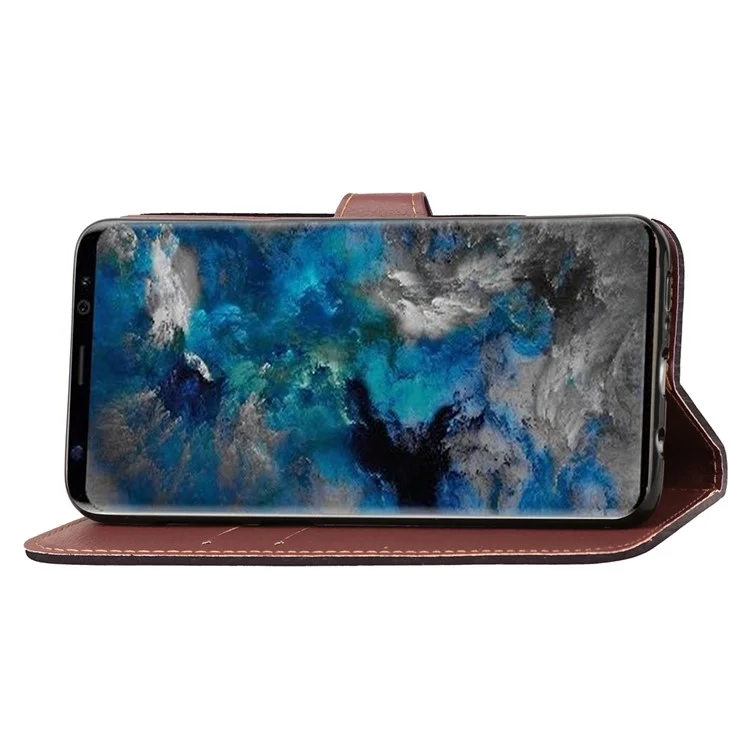 Leaf Shape Magnetic Flap Leather Wallet Case for Samsung Galaxy S9 SM-G960 - Black