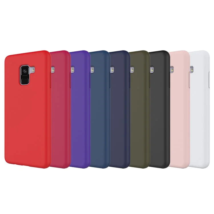 50Pcs/Set Liquid Silicone Phone Back Case for Samsung Galaxy A8 (2018) - Black