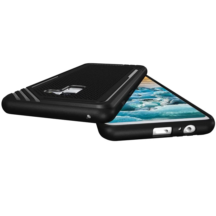 Armor Anti-slip TPU Back Mobile Phone Case for Samsung Galaxy A8+ (2018) - Black