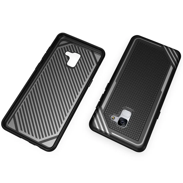 Armor Anti-slip TPU Back Mobile Phone Case for Samsung Galaxy A8+ (2018) - Black