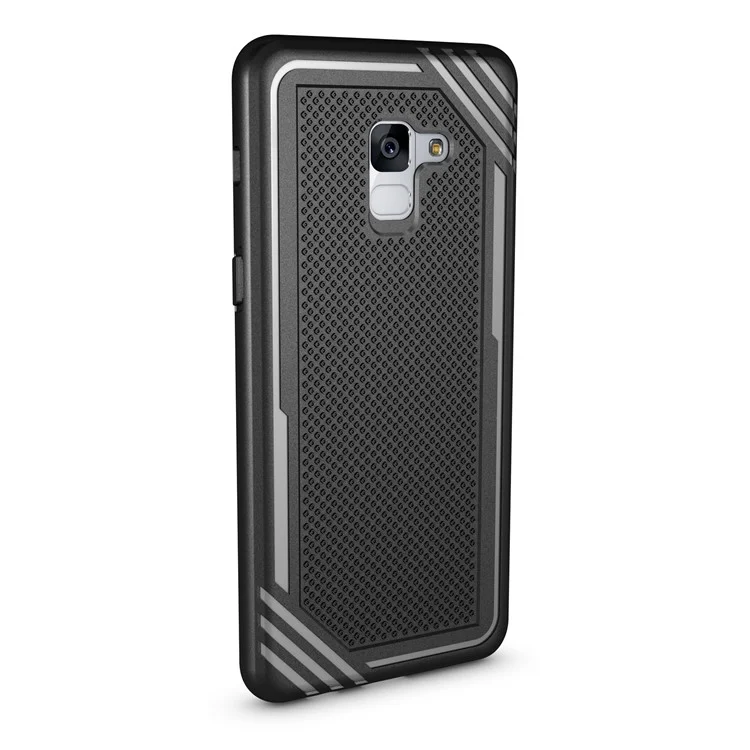 Armor Anti-slip TPU Back Mobile Phone Case for Samsung Galaxy A8+ (2018) - Black