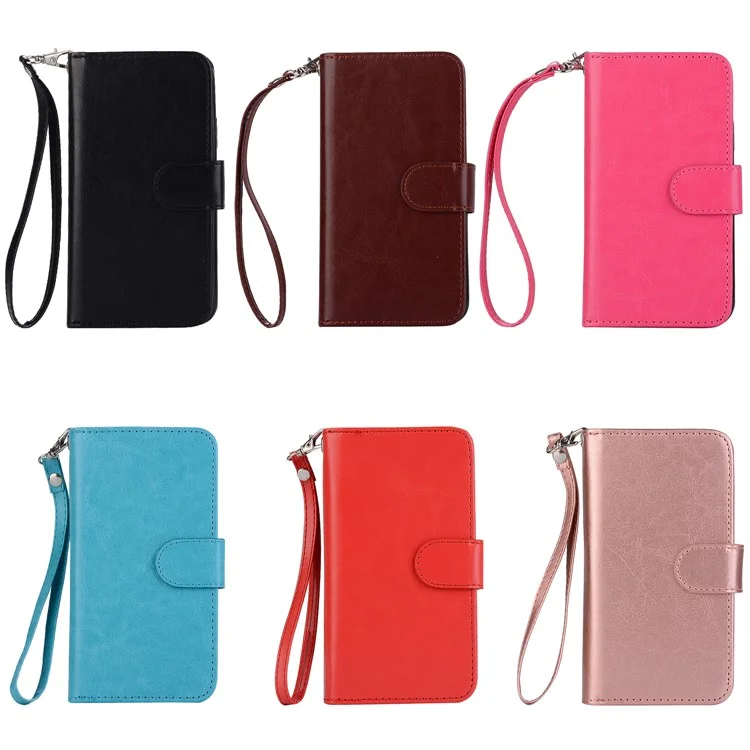 Detachable 9 Card Slots Leather Wallet Case for Samsung Galaxy S9 SM-G960 - Black
