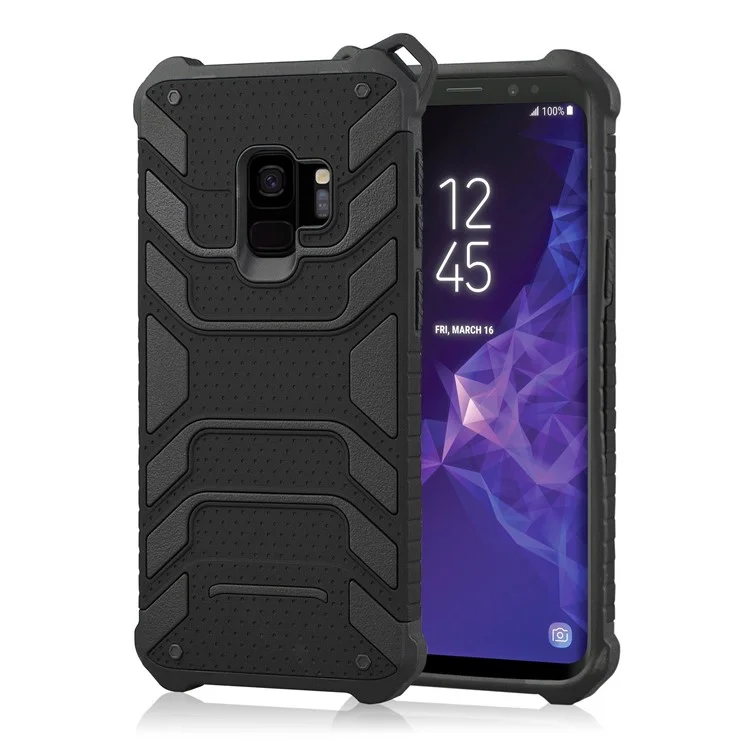 ANGIBABE Spider Series for Samsung Galaxy S9 SM-G960 TPU+PC Hybrid Shockproof Mobile Case - Black