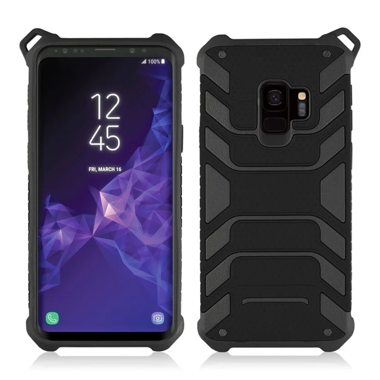 ANGIBABE Spider Series for Samsung Galaxy S9 SM-G960 TPU+PC Hybrid Shockproof Mobile Case - Black