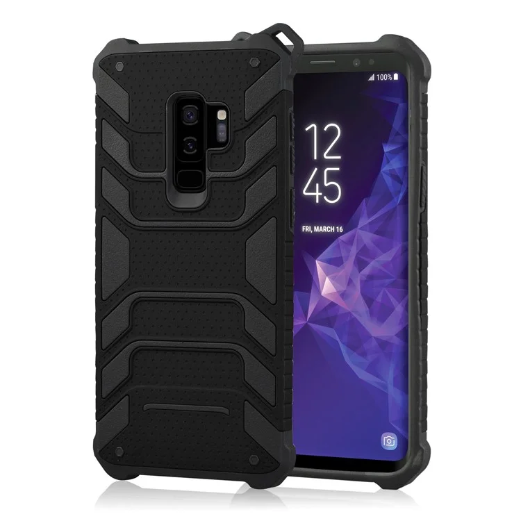 ANGIBABE Spider Series TPU+PC Shockproof Hybrid Case for Samsung Galaxy S9 Plus SM-G965 - Black
