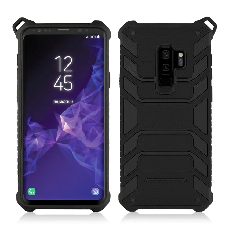 ANGIBABE Spider Series TPU+PC Shockproof Hybrid Case for Samsung Galaxy S9 Plus SM-G965 - Black