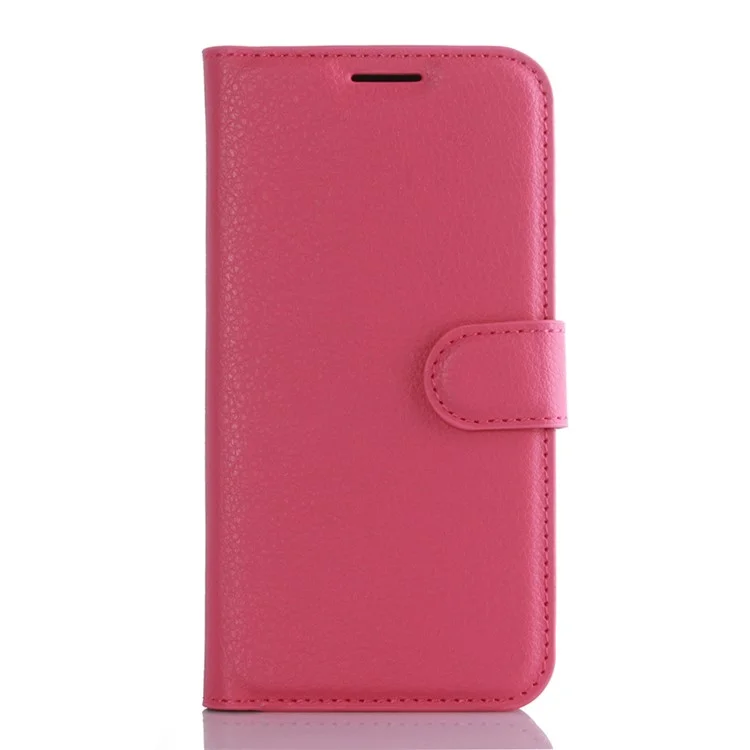 Litchi Skin Stand Stand Leather Phone Tampa Para Samsung Galaxy S7 Acessórios Para Celulares de Borda - Rosa