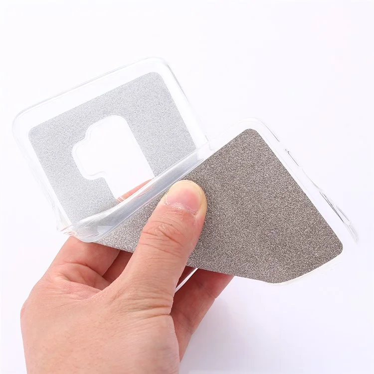 Gradient Glitter Powder TPU Cover Case for Samsung Galaxy S9 SM-G960 - Grey