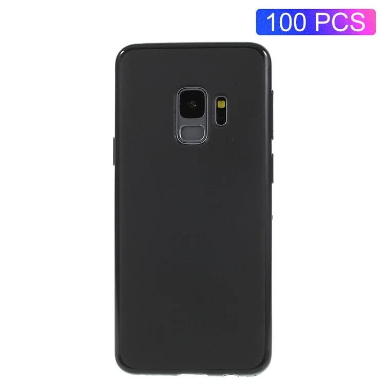 100Pcs/Set Matte Pudding Soft TPU Mobile Casing for Samsung Galaxy S9 G960 - Black