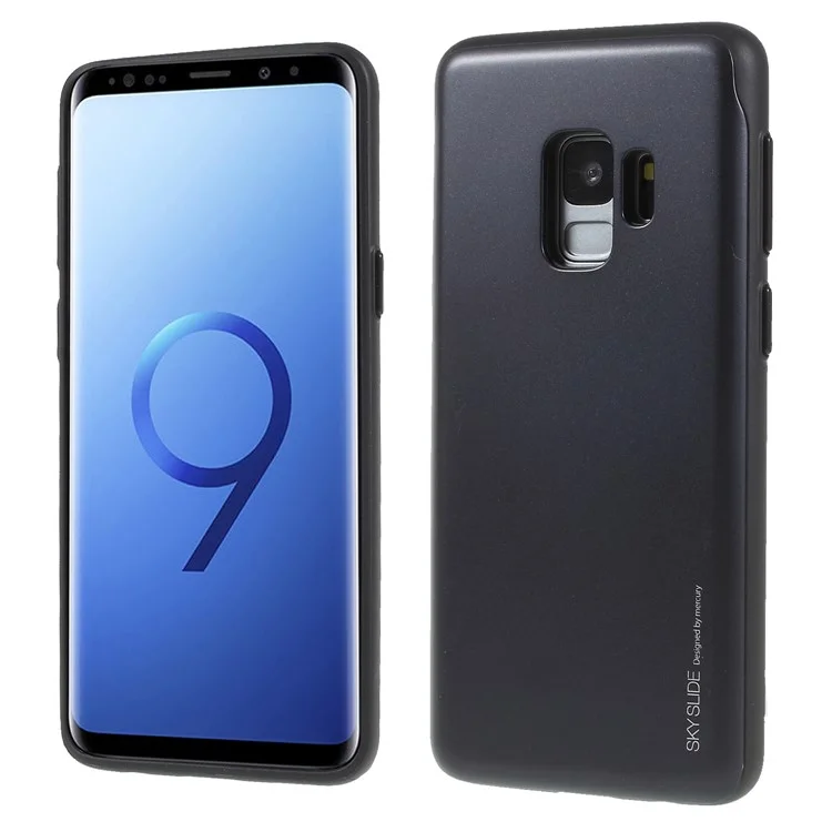 MERCURY GOOSPERY Sky Slide Card Holder PC TPU Case for Samsung Galaxy S9 SM-G960 - Black