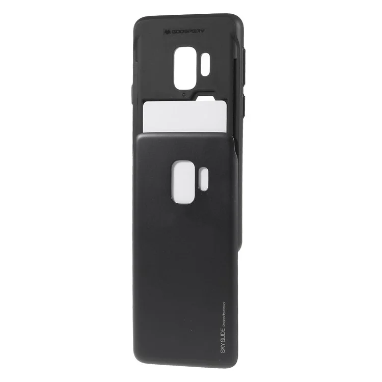 MERCURY GOOSPERY Sky Slide Card Holder PC TPU Case for Samsung Galaxy S9 SM-G960 - Black