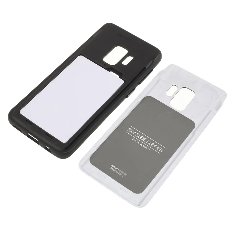 MERCURY GOOSPERY Sky Slide Card Holder PC TPU Case for Samsung Galaxy S9 SM-G960 - Black