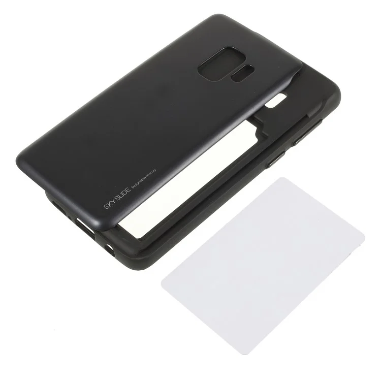 MERCURY GOOSPERY Sky Slide Card Holder PC TPU Case for Samsung Galaxy S9 SM-G960 - Black