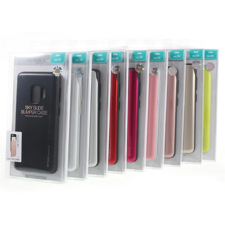 MERCURY GOOSPERY Sky Slide Card Holder PC TPU Case for Samsung Galaxy S9 SM-G960 - Black