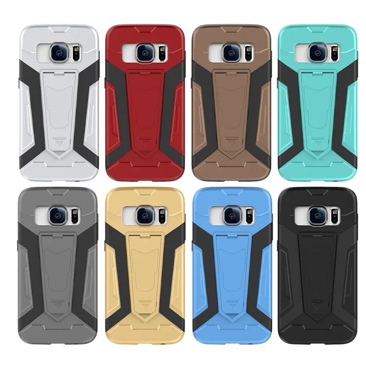 Armor PC + TPU Hybrid Case with Kickstand for Samsung Galaxy S7 SM-G930 - Black