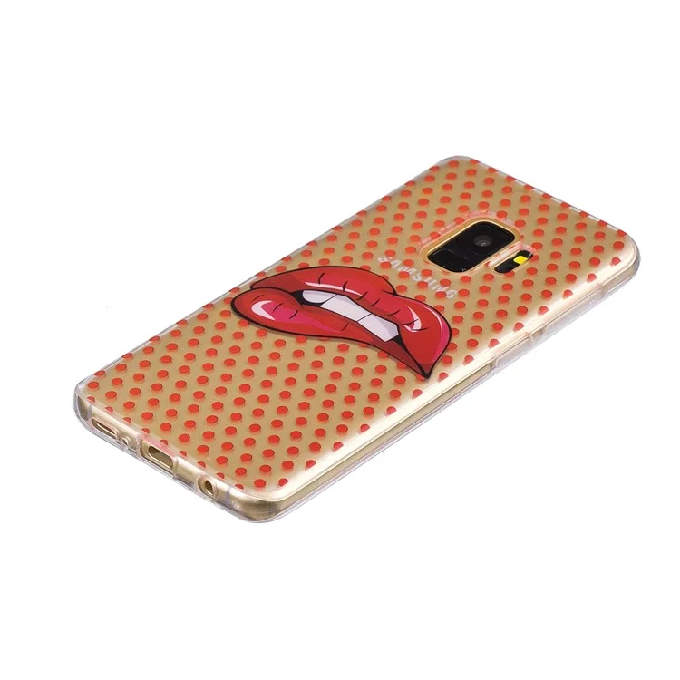 Pattern Printing IMD TPU Case for Samsung Galaxy S9 SM-G960 - Red Lip