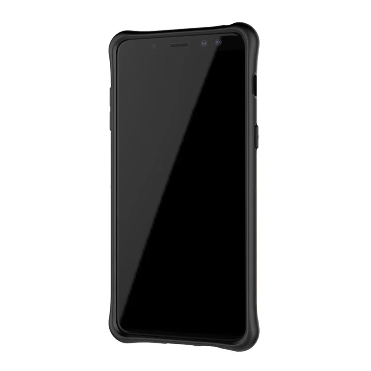 Armor PC + TPU Hybrid Case with Kickstand for Samsung Galaxy A8 (2018) - Grey
