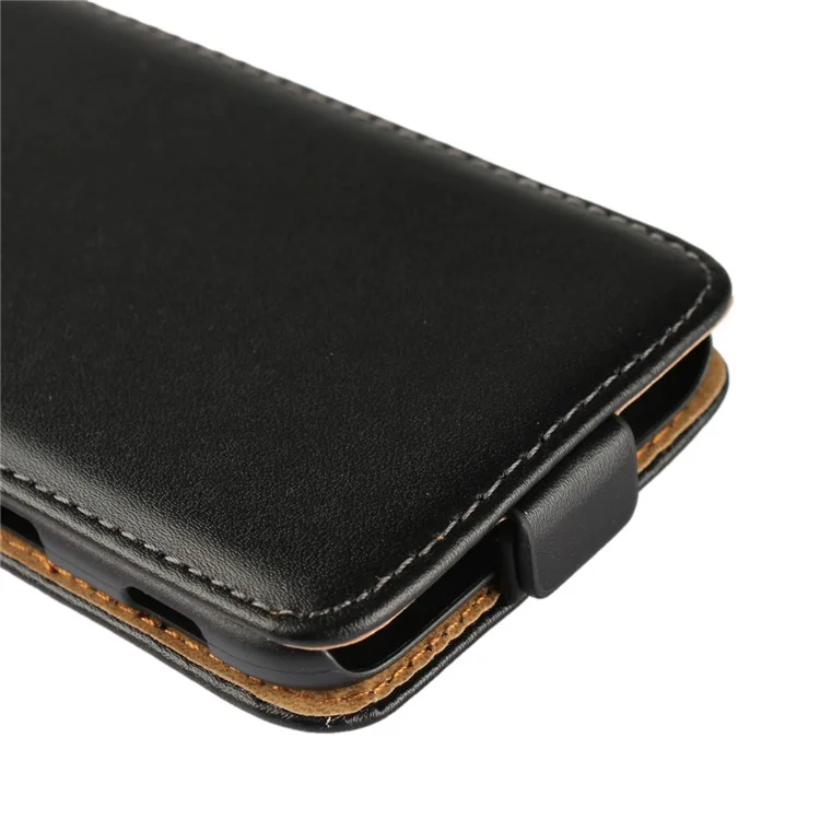 Split Leather Vertical Flip Cell Phone Case for Samsung Galaxy J3 (2017) EU Version / J3 Pro (2017) - Black