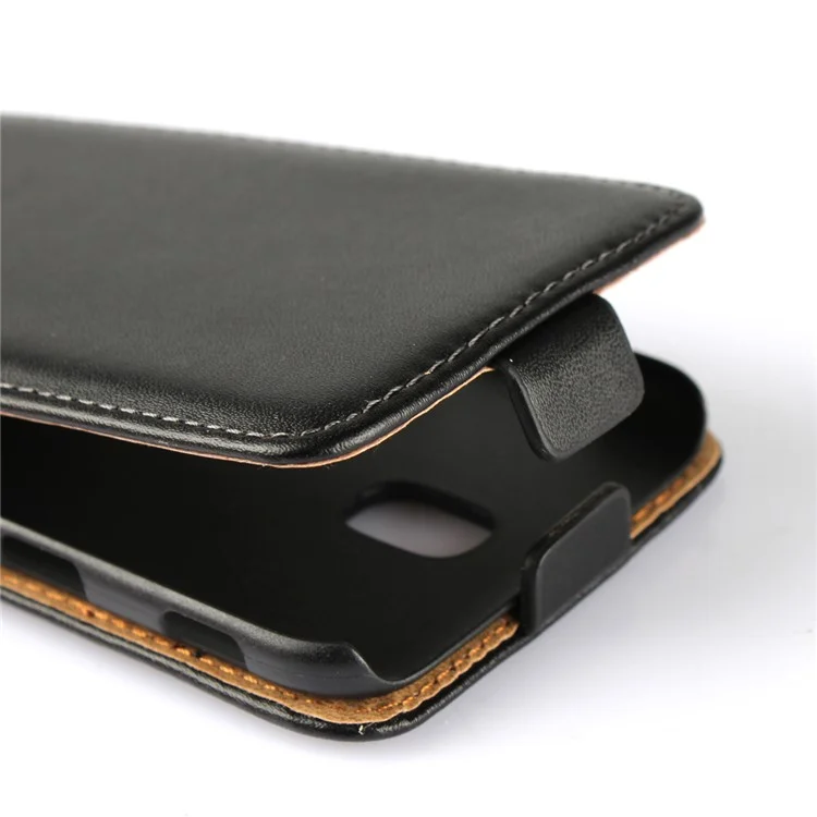 Split Leather Vertical Flip Cell Phone Case for Samsung Galaxy J3 (2017) EU Version / J3 Pro (2017) - Black