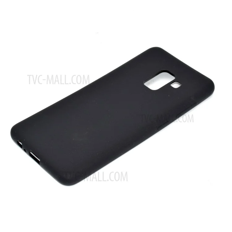 Solid Color Mattes Soft TPU -telefonfall Für Samsung Galaxy A8 (2018) - Schwarz