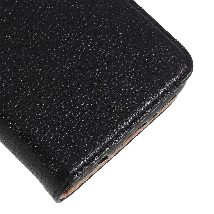 Litchi Texture Genuine Leather Wallet Stand Case for Samsung Galaxy S9 SM-G960 - Black