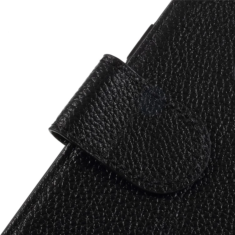 Litchi Texture Genuine Leather Wallet Stand Case for Samsung Galaxy S9 SM-G960 - Black