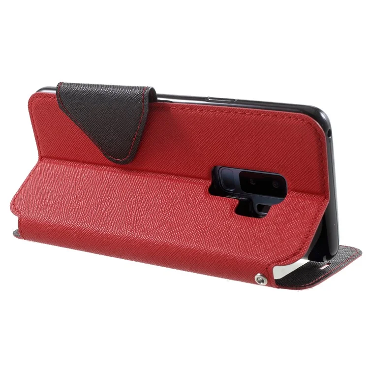 ROAR KOREA View Window Leather Stand Case for Samsung Galaxy S9 Plus SM-G965 - Red