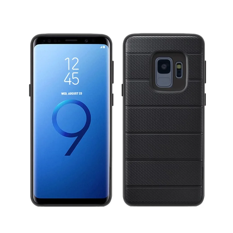 Anti-slip TPU+PC Hybrid Case with Kickstand for Samsung Galaxy S9 G960 - Black