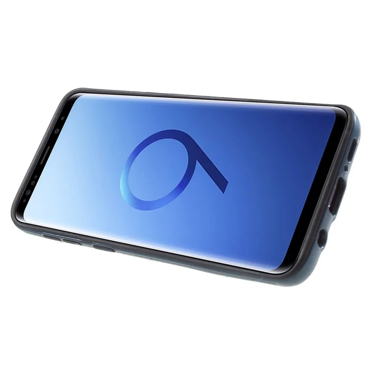 IPAKY PC + TPU Hybrid Case Shell with Ring Holder Stand for Samsung Galaxy S9 G960 - Blue