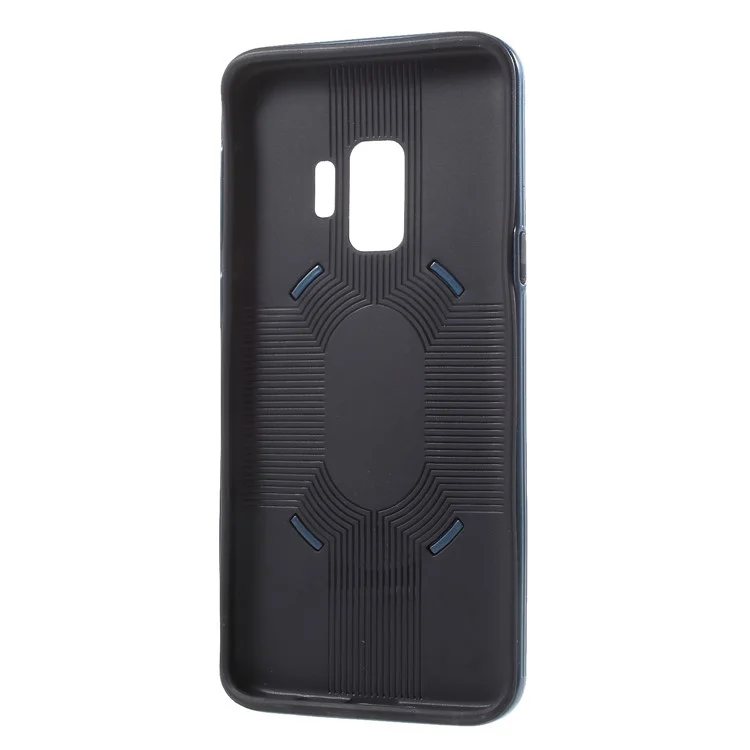 IPAKY PC + TPU Hybrid Case Shell with Ring Holder Stand for Samsung Galaxy S9 G960 - Blue