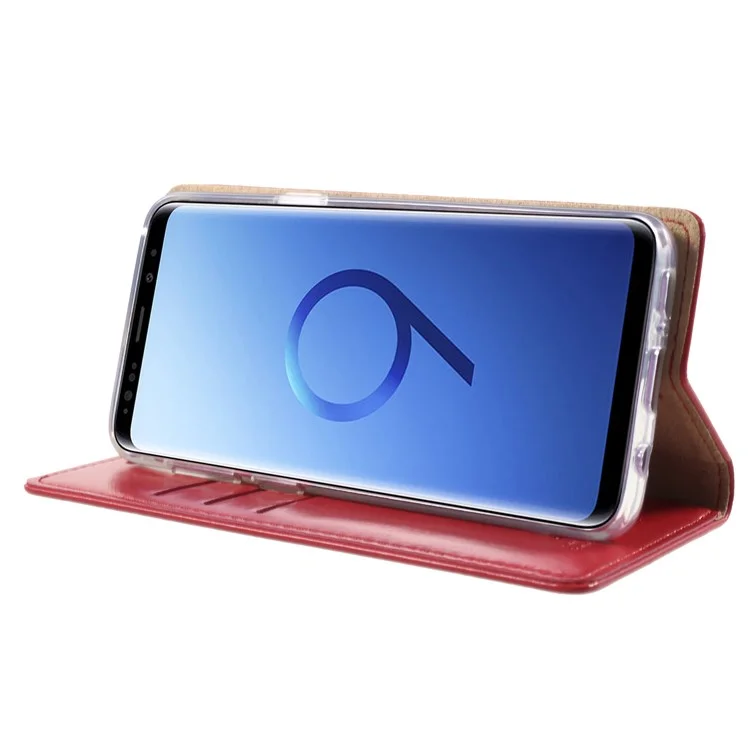 MERCURY GOOSPERY Blue Moon Leather Wallet Case for Samsung Galaxy S9 G960 - Red
