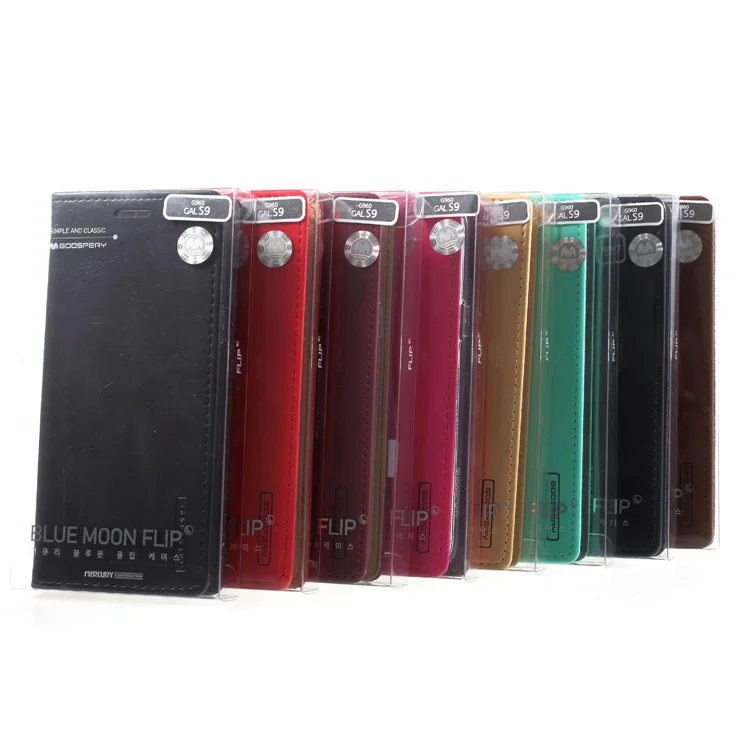 MERCURY GOOSPERY Blue Moon Leather Wallet Case for Samsung Galaxy S9 G960 - Red