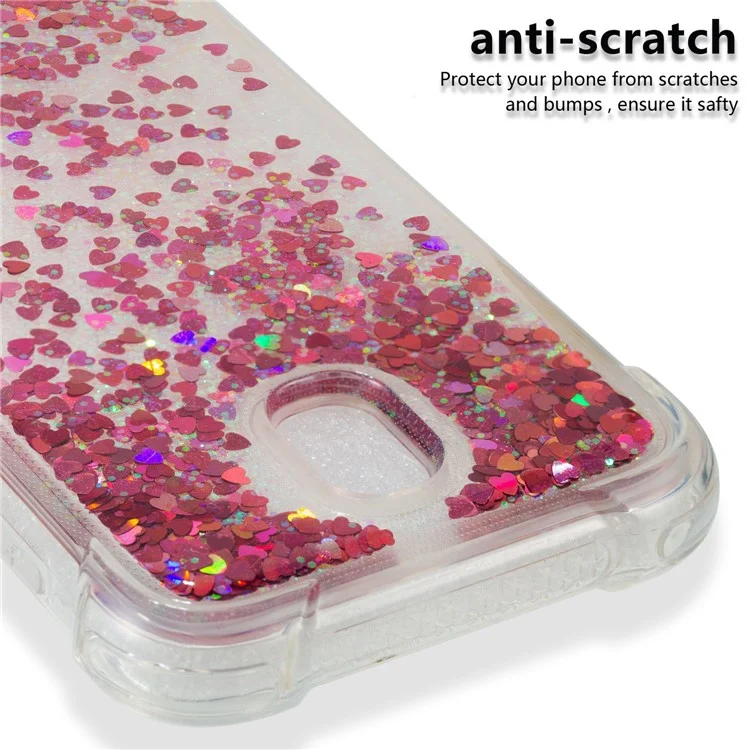 Dynamic Glitter Powder Sequins TPU Shockproof Case for Samsung Galaxy J5 Pro (2017) / J5 (2017) EU Version - Red