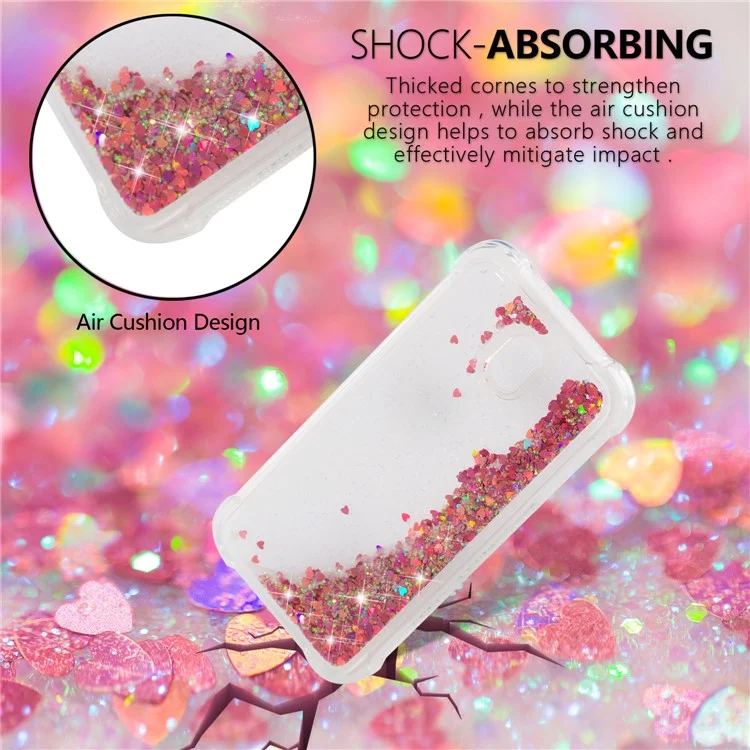 Dynamic Glitter Powder Sequins TPU Shockproof Case for Samsung Galaxy J5 Pro (2017) / J5 (2017) EU Version - Red