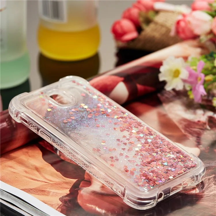 Dynamic Glitter Powder Sequins TPU Shockproof Case for Samsung Galaxy J5 Pro (2017) / J5 (2017) EU Version - Red