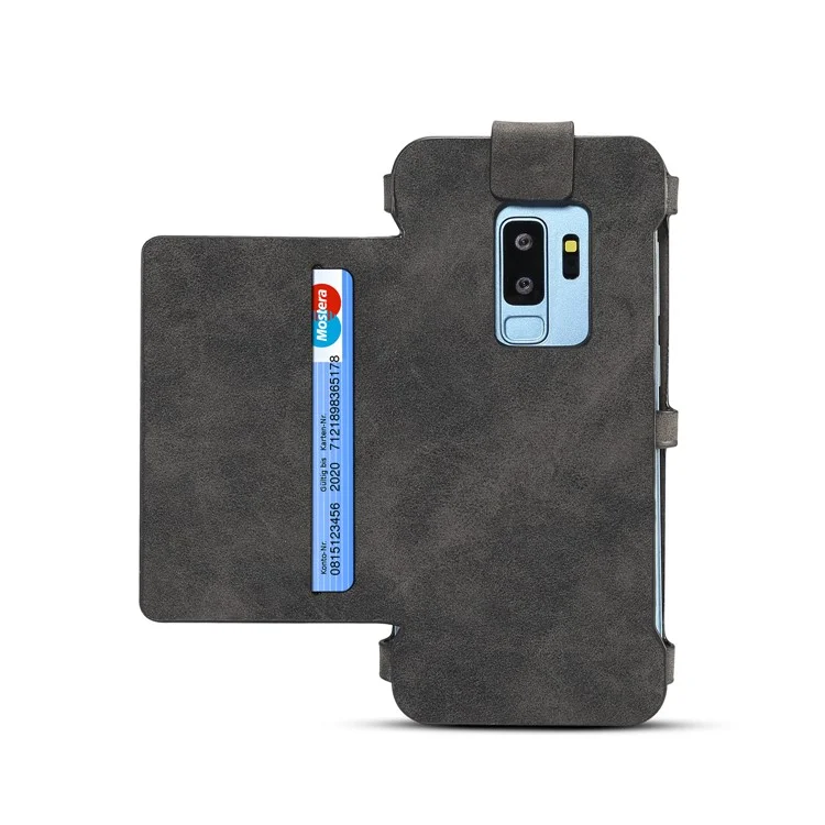DIBASE Multifunctional Detachable 2-in-1 Leather Wallet Case for Samsung Galaxy S9 Plus SM-G965 - Black