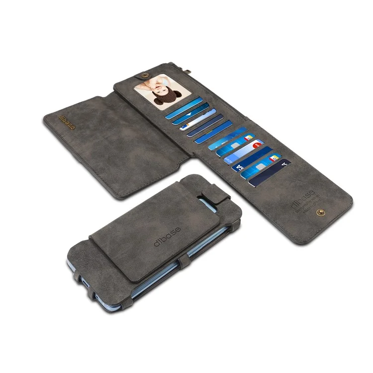 DIBASE Multifunctional Detachable 2-in-1 Leather Wallet Case for Samsung Galaxy S9 Plus SM-G965 - Black