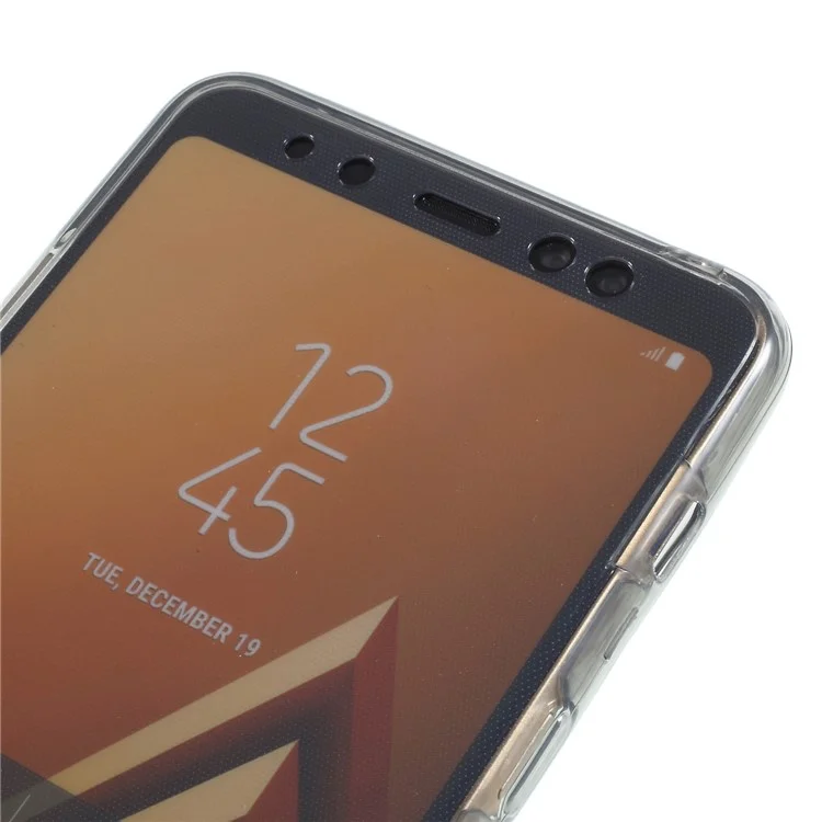 Two Pieces Front + Back TPU Case for Samsung Galaxy A8+ (2018) - Grey