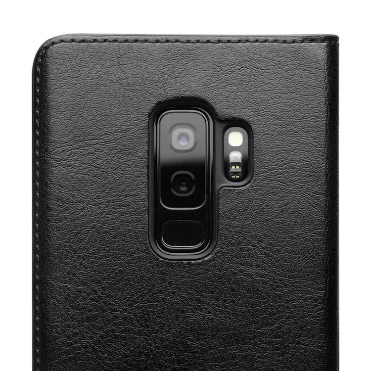 QIALINO Genuine Leather Protection Case with Card Holder for Samsung Galaxy S9 Plus G965 - Black