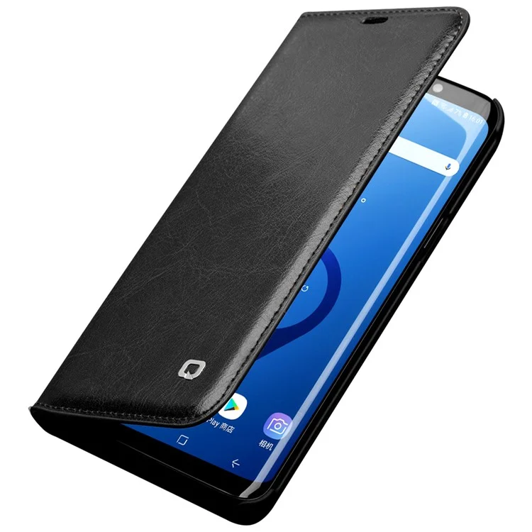 QIALINO Genuine Leather Protection Case with Card Holder for Samsung Galaxy S9 Plus G965 - Black
