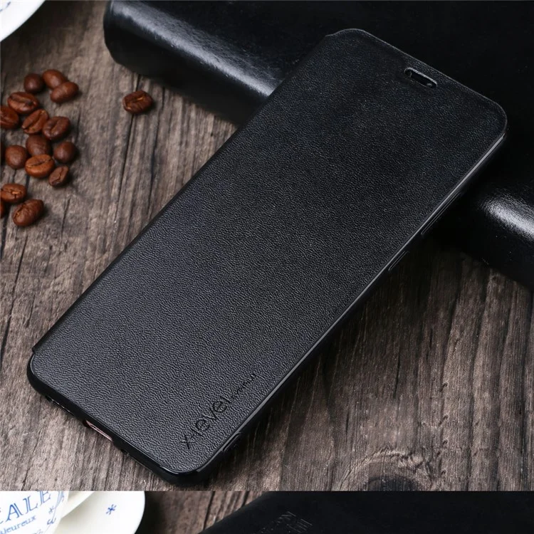X-LEVEL FIBCOLOR Series Leather Mobile Phone Case with Stand for Huawei P20 - Black