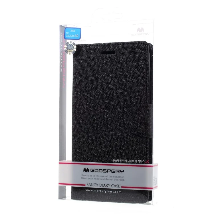 MERCURY GOOSPERY Leather Wallet Case for Samsung Galaxy A9 (2016) - Black