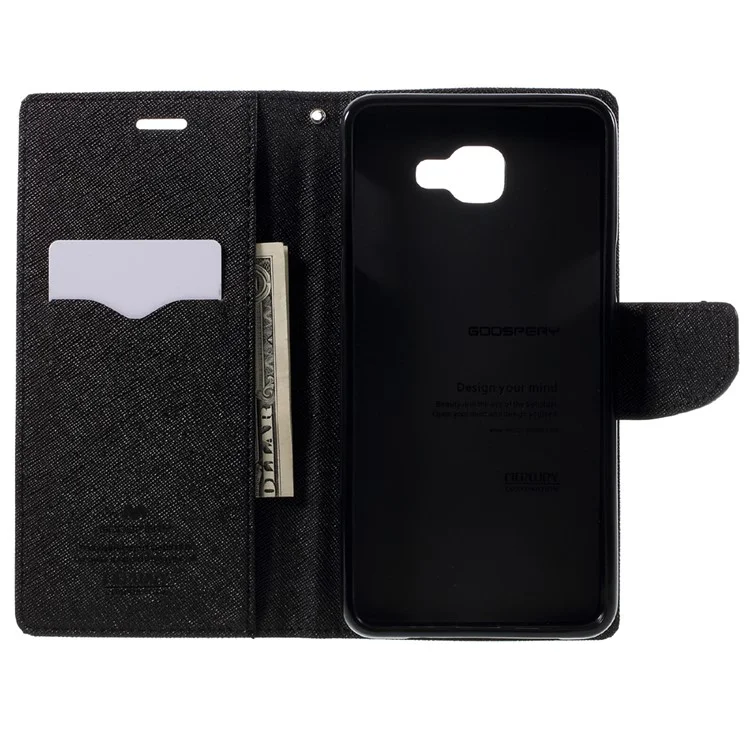 MERCURY GOOSPERY Leather Wallet Case for Samsung Galaxy A9 (2016) - Black