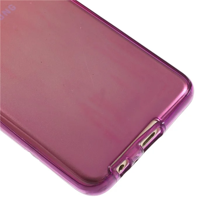 Gradient Color Touchable Front + Back 2-Piece TPU Case for Samsung Galaxy A8 (2018) - Rose / Purple