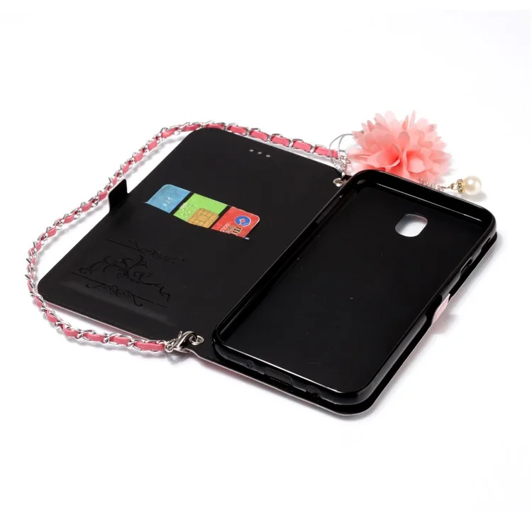 Flower Pattern Leather Stand Case for Samsung Galaxy J7 Pro (2017) / J7 (2017) EU Version - Style A