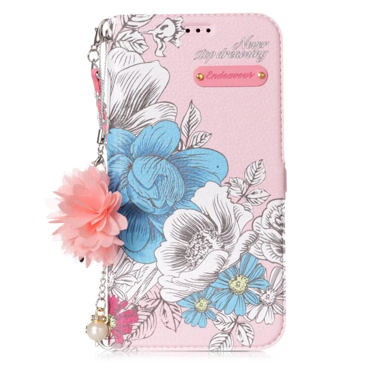 Flower Pattern Leather Stand Case for Samsung Galaxy J7 Pro (2017) / J7 (2017) EU Version - Style A