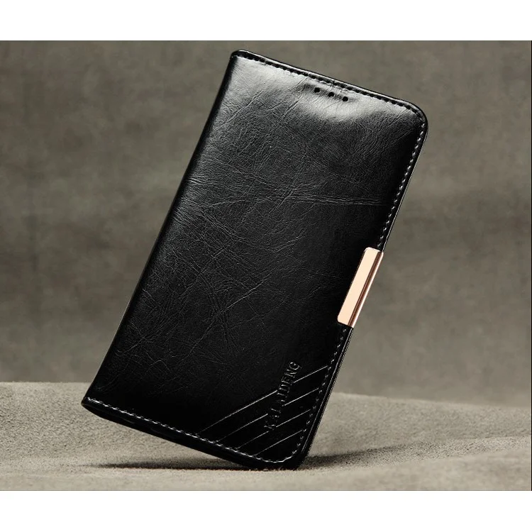 KLD Royal II Series Wallet Genuine Leather Cover for Samsung Galaxy S7 - Black
