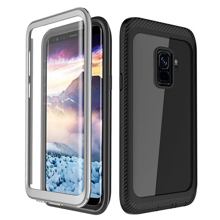 Full Body Rugged Drop-poof Scratch Resistant Clear TPU Case for Samsung Galaxy S9 SM-G960 with Screen Protector