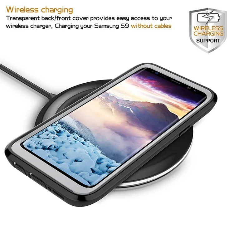 Full Body Rugged Drop-poof Scratch Resistant Clear TPU Case for Samsung Galaxy S9 SM-G960 with Screen Protector